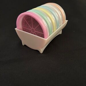 Vintage Tupperware Pastel Coasters and holder mid century modern coasters